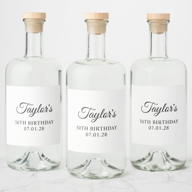 Elegant Script 50-årsdag Spritflaskor Etikett (Flaskor)