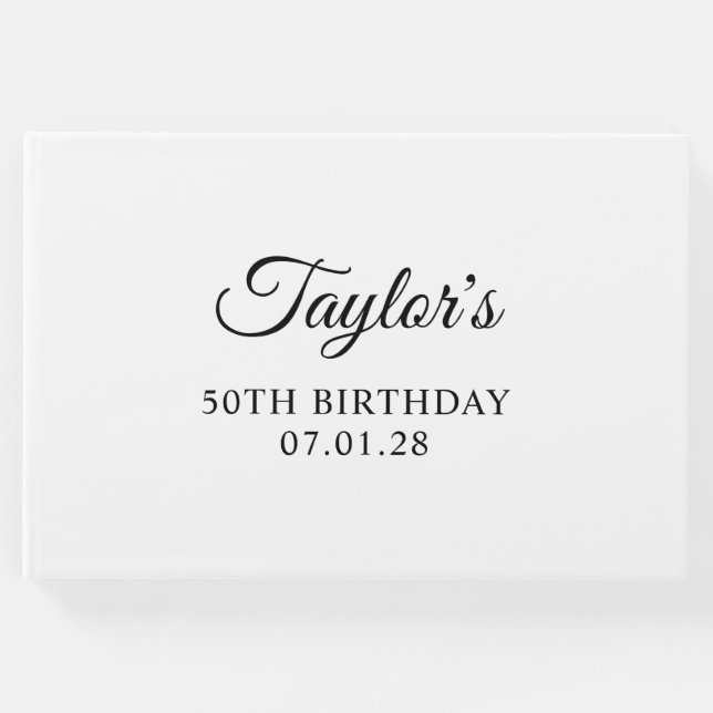 Elegant Script 50:e födelsedagen Gästböcker (Framsida)