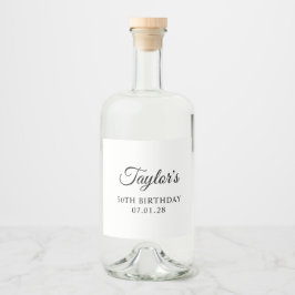 Elegant Script 50:e födelsedagen Spritflaskor Etikett