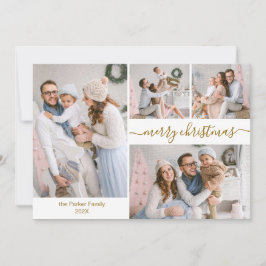 Elegant Script 5 Photo Collage julkort