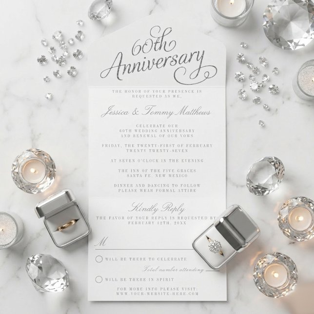 Elegant Script 60-års diamant bröllopsjubileum (Skapare uppladdad)