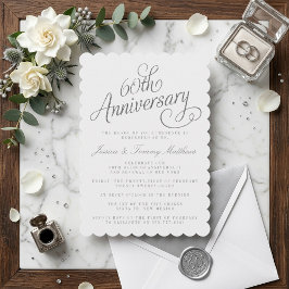 Elegant Script 60-års diamantbröllopsjubileum Inbjudningar