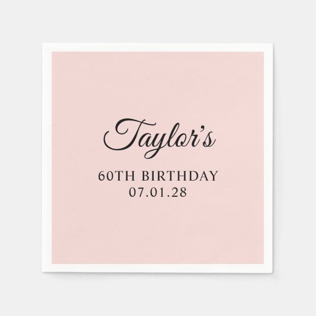 Elegant Script 60-årsdag Pappersservett (Framsidan)