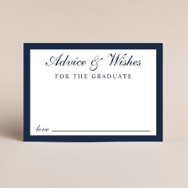 Elegant Script Adress Önskemål Blue Guld Studenten Tilläggskort