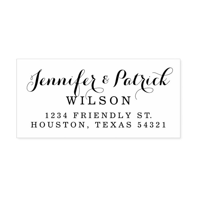 Elegant Script Adress Självfärgande Stämpel (Design)