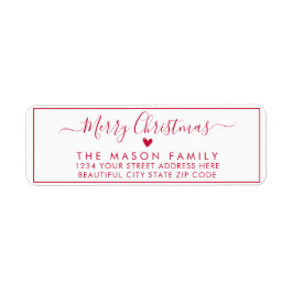 Elegant Script-adressetikett för julretur Returadress Etikett