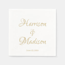 Elegant Script Anpassningsbar par Namn Date Bröllo Pappersservett