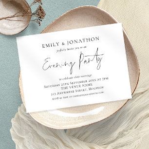 Elegant Script Any Färg Bröllop Evening Party Inbjudningar