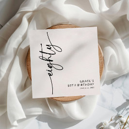 Elegant Script Åttio 80-årsdag Pappersservett