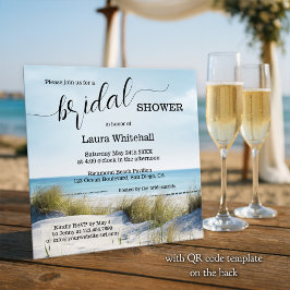 Elegant Script Beach Bridal Shower Inbjudningar