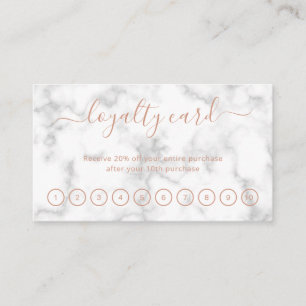 Elegant Script Beauty Salon Ro Guld Marble Lojalitetskort
