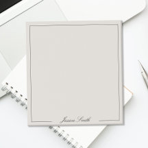 Elegant Script Black and Ivory Monogram Border