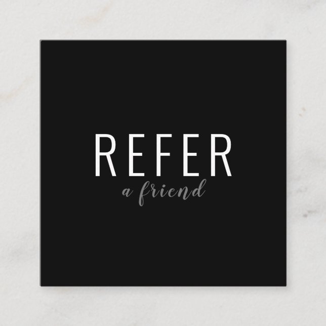 Elegant Script Black and White Business Rabattkort (Framsida)