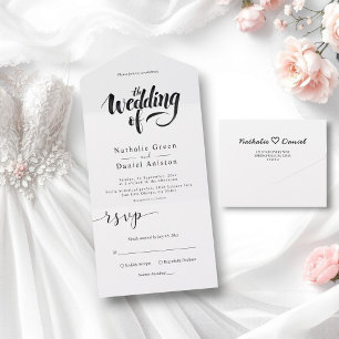 Elegant Script Black and White Calligraphy Bröllop