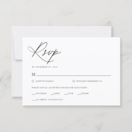 Elegant Script Black and White Classic Bröllop OSA Kort