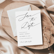 Elegant Script Black and White Classic Bröllop