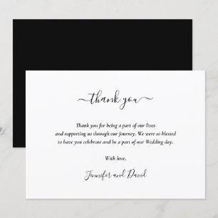 Elegant Script Black and White Tack-kort Tack Kort