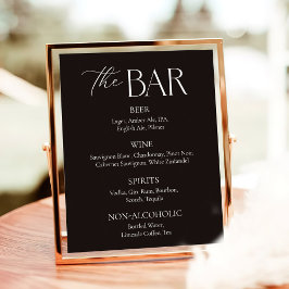 Elegant Script Black Bröllop Pub Poster