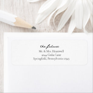Elegant Script Black Future, Mrs Returadress Etikett