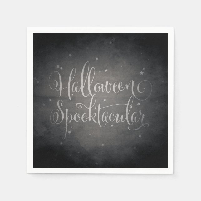 Elegant Script Black Gothic Halloween Pappersservett (Framsidan)