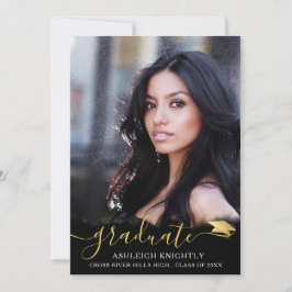 Elegant Script Black Guld 4 Photo Studenten Meddelande