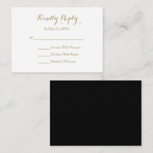 Elegant Script Black Guld White OSA kort