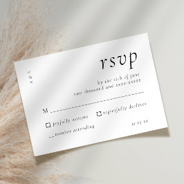 Elegant Script Black White Bröllop Simple OSA Kort