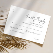 Elegant Script Black White Bröllop Simple