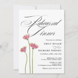 Elegant Script Blommor Övningsmiddag Inbjudningar