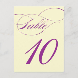 Elegant Script-Bordsnummer vykort