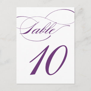 Elegant Script-Bordsnummer vykort Lila 520C