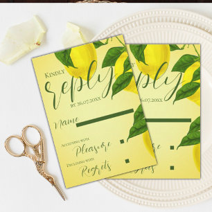 Elegant Script Bright Gult Citrus Bröllop OSA Kort