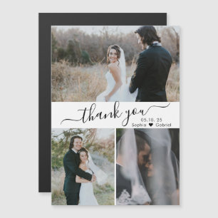Elegant Script Bröllop 3 Photo Collage Tack