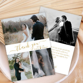 Elegant Script Bröllop 3 Photo Collage Tack