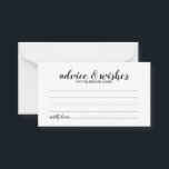 Elegant Script Bröllop Adress och Önskemål Card Rådkort<br><div class="desc">Lägg till en personlig beröring till bröllop med ett elegant bröllop-kort och ett önskemål-kort. Det här rådgivningskortet har en titel i svart,  modernt calligraphy-teckensnitt stil och detaljer i svart,  modernt sans serif-teckensnitt stil på vit bakgrund. Perfekt för bröllop,  babydusch,  födelsedagsfest,  möhippa,  bachelorette-fest och alla särskilda tillfällen.</div>