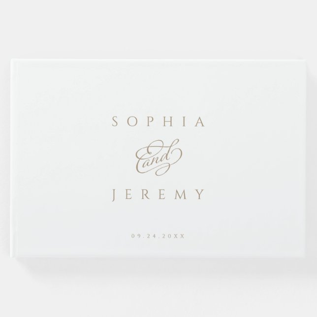 Elegant Script Bröllop Gästböcker (Framsida)