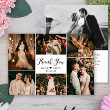 Elegant Script Bröllop Multi Photo Collage