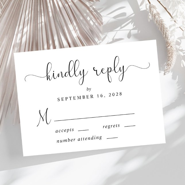 Elegant Script Bröllop OSA Kort (Skapare uppladdad)