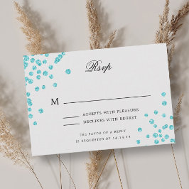 Elegant Script-Bröllop OSA Turcos Confetti Kort