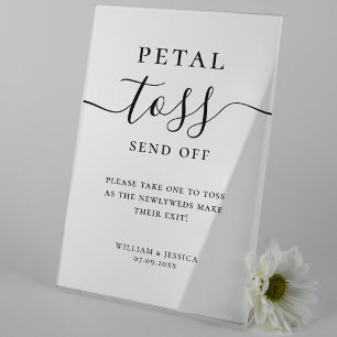 Elegant Script Bröllop Petal Toss Poster