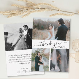Elegant Script Bröllop Photo Collage Tack Car