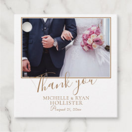 Elegant Script Bröllop Photo Tack Gåvor Etiketter