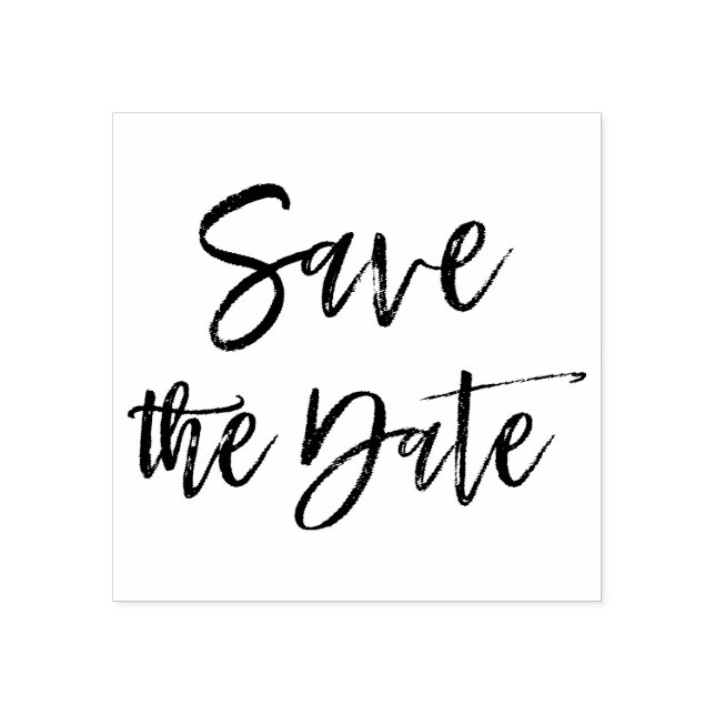 Elegant Script Bröllop spara datum Stämpel (Tryck)