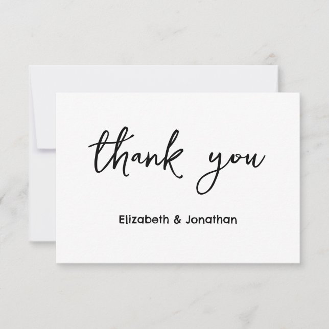 Elegant Script Bröllop Tack Kort (Framsida)
