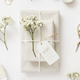 Elegant Script Bröllop Tack Presentetikett