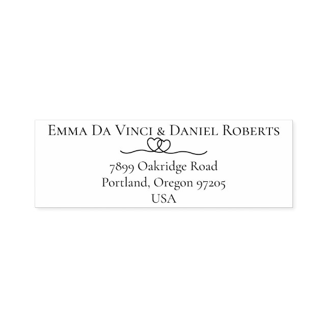 Elegant Script Bröllops returadress stämpel (Design)