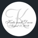 Elegant Script-bröllopsfavoriter Runt Klistermärke<br><div class="desc">Enkelhet i bästa fall. Elegant och sofistikerad design.</div>