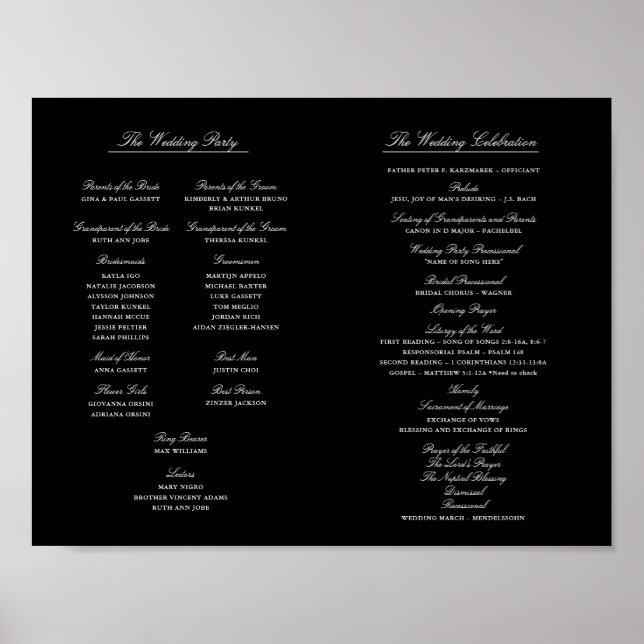 Elegant Script Bröllopsprogram Inside Download Poster (Framsidan)