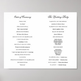 Elegant Script Bröllopsprogram Inside Download Poster