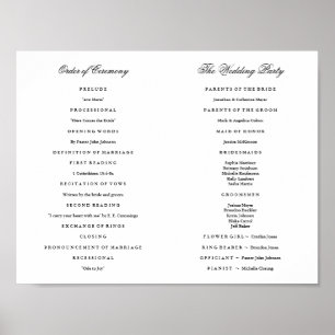 Elegant Script Bröllopsprogram Inside Download Poster